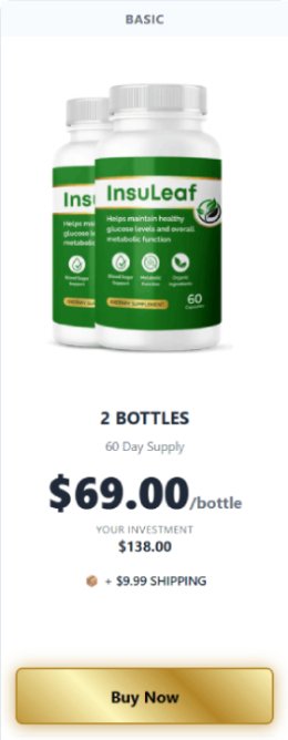 InsuLeaf 60 day supply special pricing option for new customers